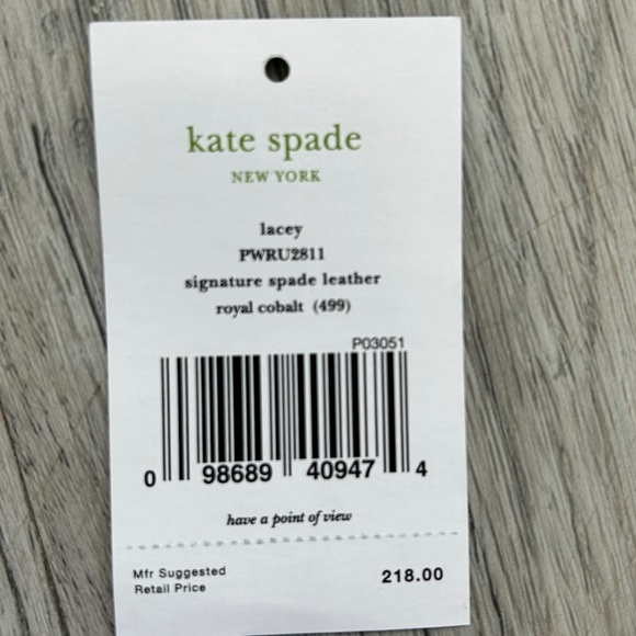 NWT Kate Spade New York Lacey PWRU2811 Signature spade leather royal cobalt - Picture 5 of 12